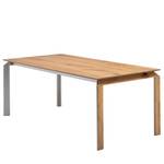 Table Millsboro I Poutres en chêne miel - Largeur : 160 cm - Extensible