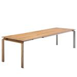 Table Millsboro I Poutres en chêne miel - Largeur : 160 cm - Extensible