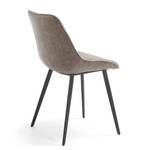 Gestoffeerde stoelen Kellia (set van 2) kunstleer/staal - zwart - Vintage Zandkleurig