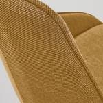 Chaises capitonnées Hadley (lot de 2) Tissu / Acier - Noir - Jaune moutarde