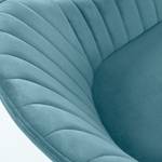 Chaises à accoudoirs Haslet I (lot de 2) Velours / Acier - Noir - Turquoise
