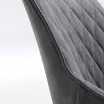 Chaises à accoudoirs Amira (lot de 2) Imitation cuir / Acier - Noir - Gris vintage