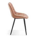 Gestoffeerde stoelen Kellia (set van 2) kunstleer/staal - zwart - Vintage Cognackleurig