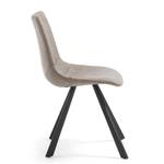 Gestoffeerde stoelen Kolia (set van 2) kunstleer/staal - zwart - Vintage Zandkleurig