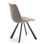 Gestoffeerde stoelen Kolia (set van 2) kunstleer/staal - zwart - Vintage Zandkleurig