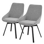 Chaises capitonnées Hadley (lot de 2) Tissu / Acier - Noir - Gris