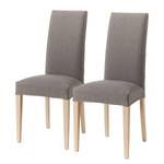 Chaises capitonnées Ellerby I (lot de 2) Tissu / Hêtre massif - Hêtre - Gris