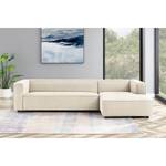 Ecksofa Berlou I Webstoff - Creme - Longchair davorstehend rechts