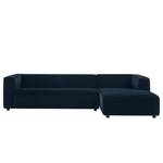 Ecksofa Berlou II Microfaser - Marineblau - Longchair davorstehend rechts