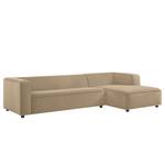 Hoekbank Berlou II microvezel - Beige - Longchair vooraanzicht rechts