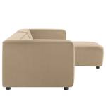 Hoekbank Berlou II microvezel - Beige - Longchair vooraanzicht rechts