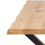 Eettafel Woodbury massief eikenhout/staal - Geolied eikenhout - Breedte: 200 cm