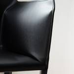 Sedia con braccioli Topping Pelle rigenerata / Ferro - Nero