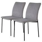 Chaises Wines (lot de 2) Tissu / Fer - Gris clair