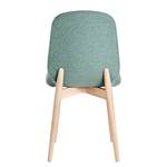 Gestoffeerde stoelen Juuma (set van 2) Textielmix Vedi: Groen - Lichte eikenhouten