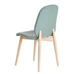 Gestoffeerde stoelen Juuma (set van 2) Textielmix Vedi: Groen - Lichte eikenhouten