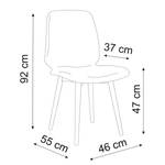 Stoelen Helvig XXL (set van 2) Textielmix Vedi: Lichtgrijs - Lichte eikenhouten