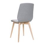 Chaises capitonnées Helvig (lot de 2) Tissu composite Vedi: Gris clair - Chêne clair