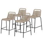 Chaises de bar Lambton II Acier / Polyester - Beige - Beige