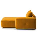 Modulaire chaise longue BUCKLEY fluweel - Velours Shyla: Oranje Geel - Armleuning vooraanzicht rechts
