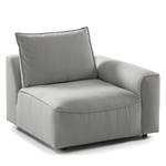 Fauteuil modulable BUCKLEY Tissu - Tissu Saia: Gris clair - Accoudoir monté à droite (vu de face)