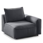 Modulaire fauteuil BUCKLEY geweven stof - Geweven stof Saia: Steengrijs - Armleuning vooraanzicht rechts