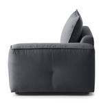 Fauteuil modulable BUCKLEY Tissu - Tissu Saia: Gris minéral - Accoudoir monté à droite (vu de face)