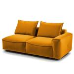 Canapé modulable 2/3 places BUCKLEY Velours - Velours Shyla: Orange jaune - Accoudoir monté à droite (vu de face)