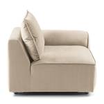 Fauteuil modulable BUCKLEY Velours - Velours Shyla: Beige - Accoudoir monté à droite (vu de face)