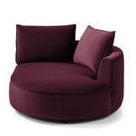 Modulottomane BUCKLEY Samt - Samt Shyla: Aubergine - 126 x 154 cm - Ausrichtung rechts