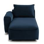 Modulaire chaise longue BUCKLEY fluweel - Velours Shyla: Donkerblauw - Armleuning vooraanzicht links