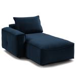 Modulaire chaise longue BUCKLEY fluweel - Velours Shyla: Donkerblauw - Armleuning vooraanzicht links