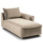 Modullongchair BUCKLEY Samt - Samt Shyla: Beige - Armlehne davorstehend rechts