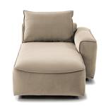 Modullongchair BUCKLEY Samt - Samt Shyla: Beige - Armlehne davorstehend rechts