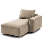 Modulaire chaise longue BUCKLEY fluweel - Velours Shyla: Beige - Armleuning vooraanzicht rechts