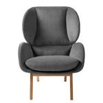 Fauteuil MAROLS Velours Shyla: Gris - Chêne clair