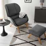 Fauteuil MAROLS Velours Shyla: Gris - Chêne clair