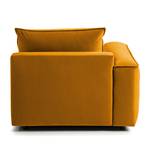 Modulaire chaise longue BUCKLEY fluweel - Velours Shyla: Oranje Geel - Armleuning vooraanzicht links