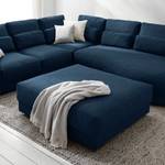 Gestoffeerde hocker WILLOWS Geweven stof Amila: Blauw