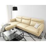 Ecksofa Lillian I Echtleder - Echtleder Neka: Creme - Longchair davorstehend links