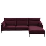 Ecksofa Lillian I Samt - Samt Shyla: Aubergine - Longchair davorstehend rechts