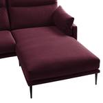 Ecksofa Lillian I Samt - Samt Shyla: Aubergine - Longchair davorstehend rechts