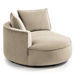 Ottomane modulable BUCKLEY Velours - Velours Shyla: Beige - 126 x 154 cm - Alignement à gauche