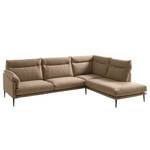 Ecksofa Lillian II Webstoff - Webstoff Milan: Grau-Braun - Breite: 276 cm - Ottomane davorstehend rechts