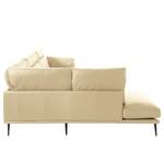 Ecksofa Lillian II Echtleder - Echtleder Neka: Creme - Breite: 309 cm - Ottomane davorstehend links