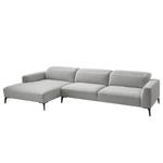 Ecksofa BERRIE mit Longchair Webstoff Saia: Hellgrau - Breite: 328 cm - Longchair davorstehend links