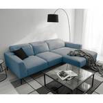 Ecksofa BERRIE mit Longchair Webstoff - Webstoff Saia: Denim - Breite: 266 cm - Longchair davorstehend rechts