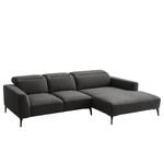 Ecksofa BERRIE mit Longchair Webstoff Milan: Anthrazit - Breite: 265 cm - Longchair davorstehend rechts