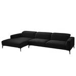 Ecksofa BERRIE mit Longchair Webstoff - Webstoff Saia: Anthrazit - Breite: 329 cm - Longchair davorstehend links