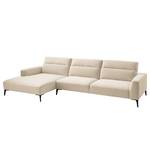 Ecksofa BERRIE mit Longchair Webstoff Saia: Beige - Breite: 328 cm - Longchair davorstehend links